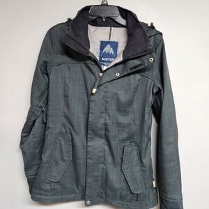 Burton Dryride Ski Jacket Women's Small Gray Winter Coat Hooded